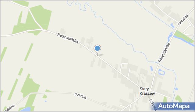 Stary Kraszew, Radzymińska, mapa Stary Kraszew