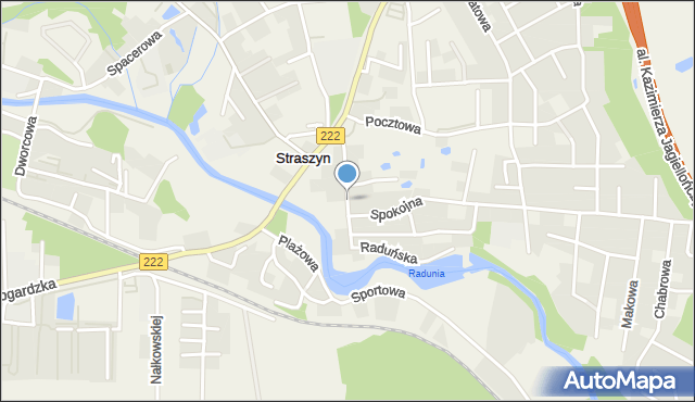 Straszyn, Raduńska, mapa Straszyn