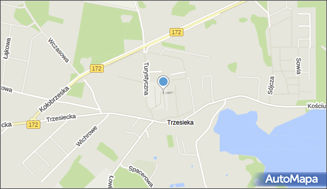 Szczecinek, Radosna, mapa Szczecinek