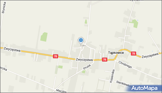 Tąpkowice, Radosna, mapa Tąpkowice