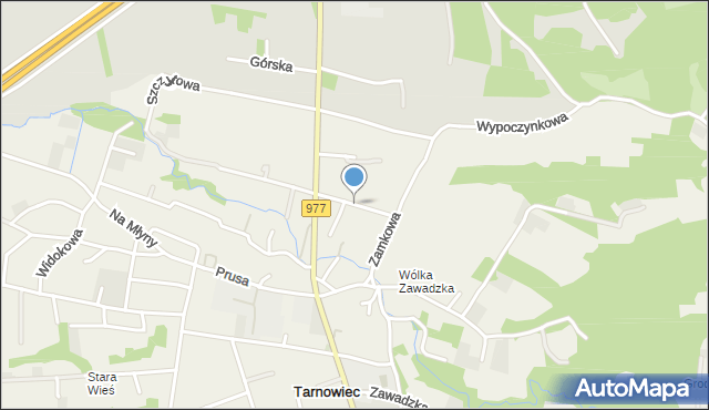 Tarnowiec gmina Tarnów, Radosna, mapa Tarnowiec gmina Tarnów