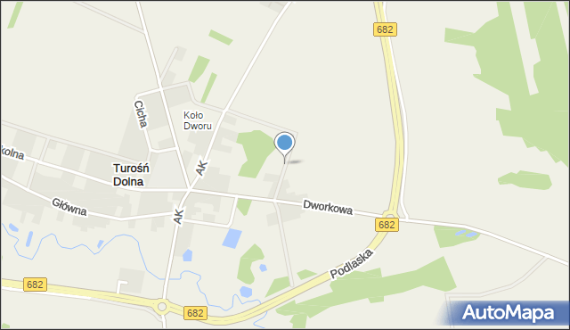 Turośń Dolna, Radosna, mapa Turośń Dolna