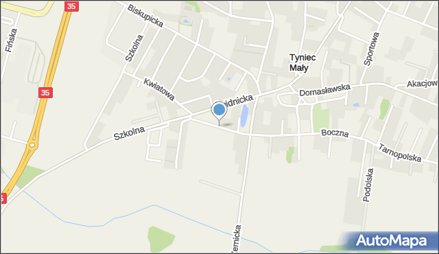 Tyniec Mały, Racławicka, mapa Tyniec Mały