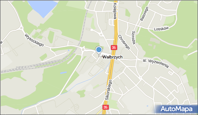 Wałbrzych, Raciborska, mapa Wałbrzycha