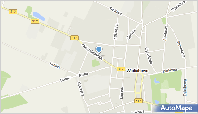 Wielichowo powiat grodziski, Rakoniewicka, mapa Wielichowo powiat grodziski