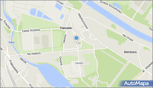 Wrocław, Rakowiecka, mapa Wrocławia