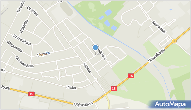 Września, Raciborska, mapa Wrześni