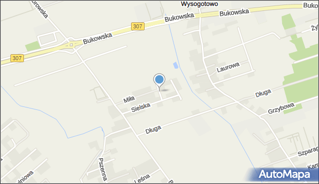 Wysogotowo, Rajska, mapa Wysogotowo