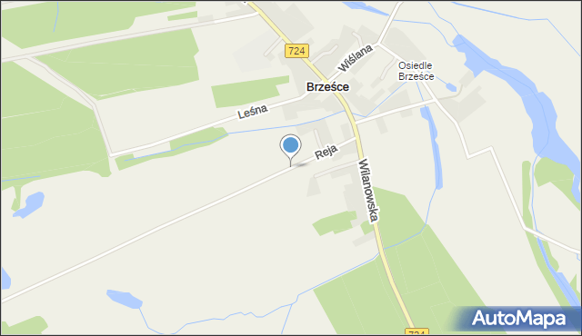 Brześce gmina Góra Kalwaria, Reja Mikołaja, mapa Brześce gmina Góra Kalwaria