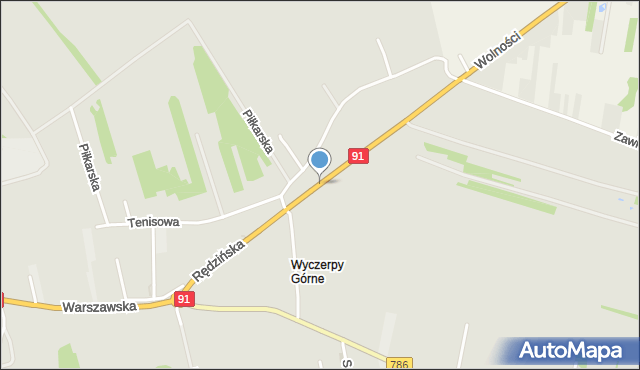 Częstochowa, Rędzińska, mapa Częstochowy