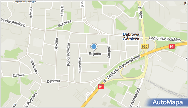 Dąbrowa Górnicza, Rejtana Tadeusza, mapa Dąbrowa Górnicza
