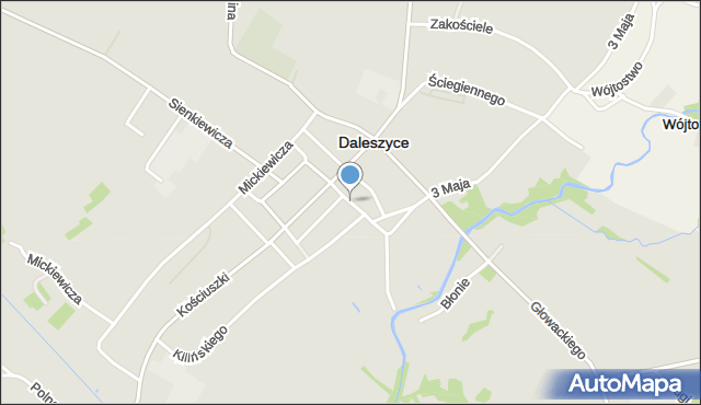 Daleszyce, Reja Mikołaja, mapa Daleszyce