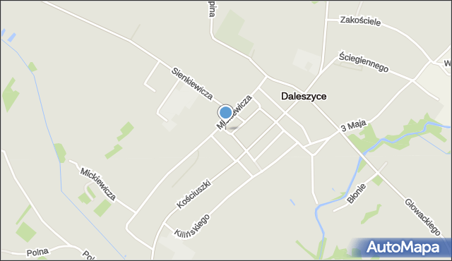 Daleszyce, Rejtana Tadeusza, mapa Daleszyce