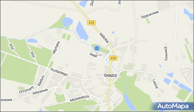 Goszcz, Reja Mikołaja, mapa Goszcz