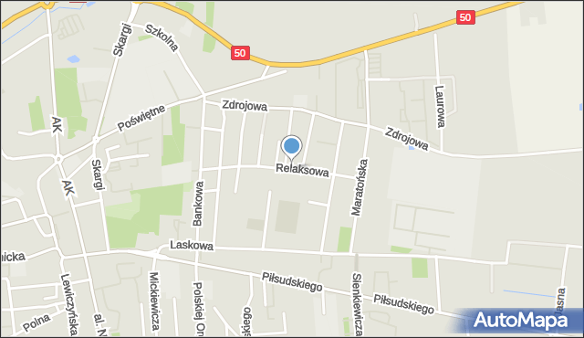 Grójec, Relaksowa, mapa Grójec