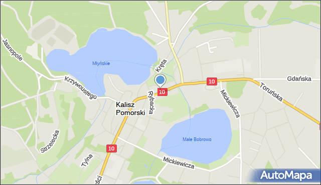 Kalisz Pomorski, Religi Zbigniewa, prof., mapa Kalisz Pomorski