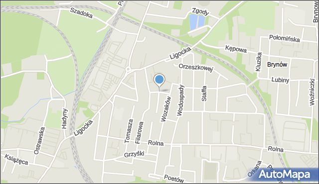 Katowice, Rębaczy, mapa Katowic