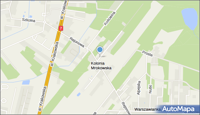 Kolonia Mrokowska, Rejonowa, mapa Kolonia Mrokowska