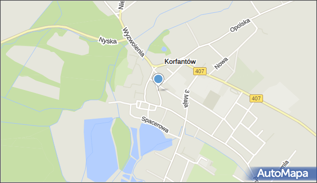 Korfantów, Reymonta Władysława, mapa Korfantów