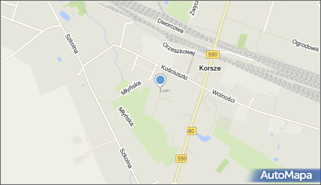 Korsze, Reymonta Władysława, mapa Korsze