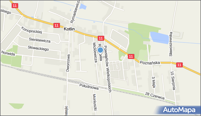 Kotlin, Reymonta Władysława, mapa Kotlin