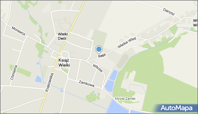 Książ Wielki, Reja Mikołaja, mapa Książ Wielki