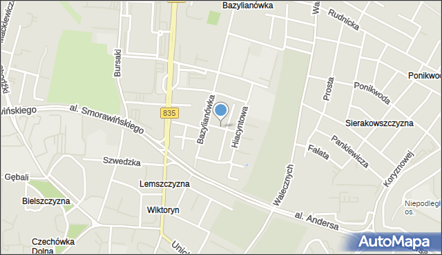 Lublin, Rezedowa, mapa Lublina