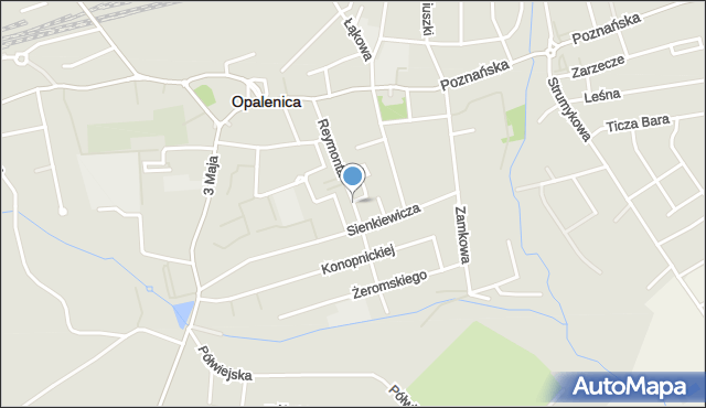 Opalenica powiat nowotomyski, Reymonta Władysława, mapa Opalenica powiat nowotomyski