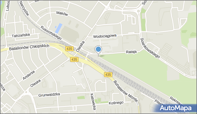 Opole, Rekreacyjna, mapa Opola