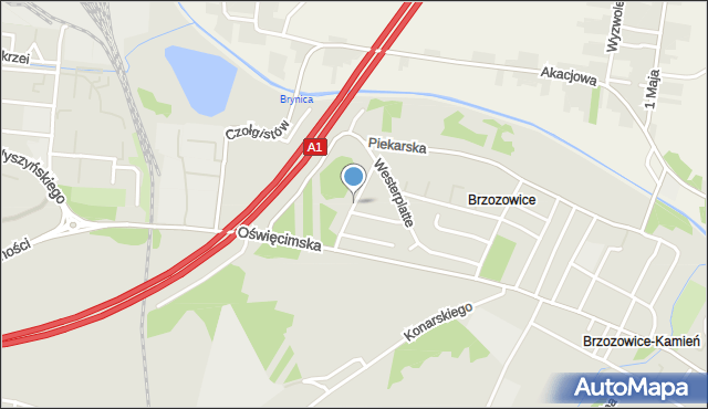 Piekary Śląskie, Reymonta Władysława, mapa Piekary Śląskie