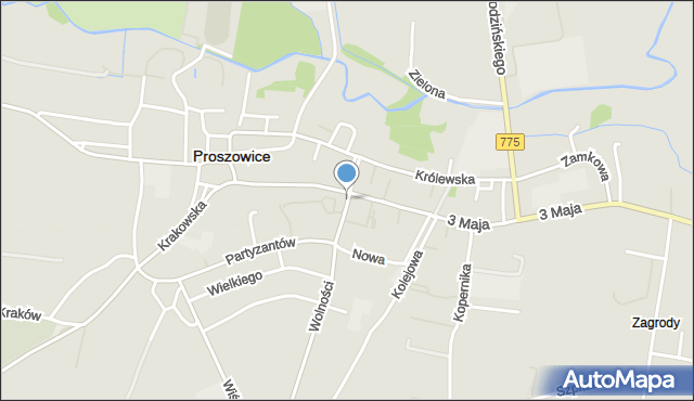 Proszowice, Reja Mikołaja, mapa Proszowice