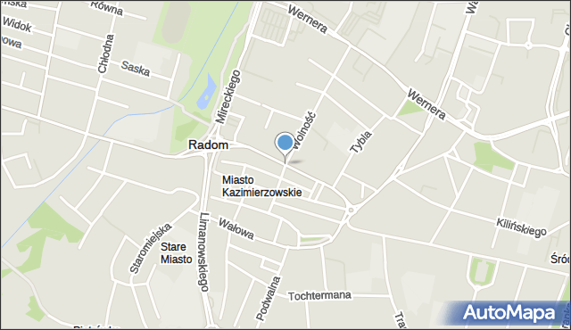 Radom, Reja Mikołaja, mapa Radomia