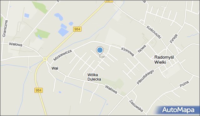 Radomyśl Wielki, Reymonta Władysława, mapa Radomyśl Wielki