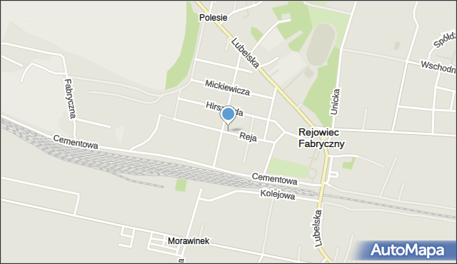 Rejowiec Fabryczny, Reja Mikołaja, mapa Rejowiec Fabryczny