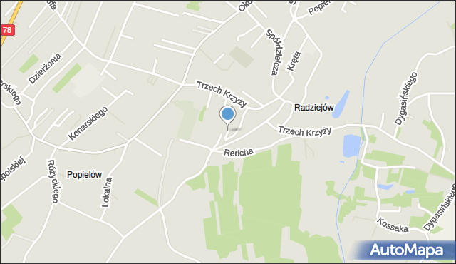 Rybnik, Rericha Jana, mapa Rybnika