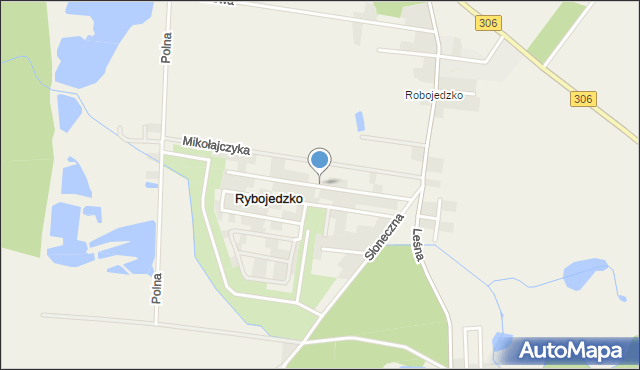 Rybojedzko gmina Stęszew, Rekreacyjna, mapa Rybojedzko gmina Stęszew