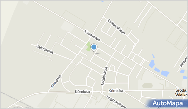 Środa Wielkopolska, Reja Mikołaja, mapa Środa Wielkopolska