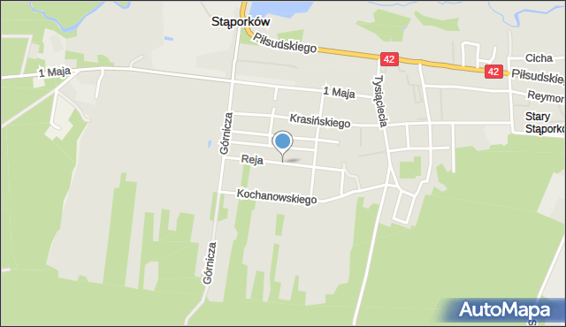 Stąporków, Reja Mikołaja, mapa Stąporków