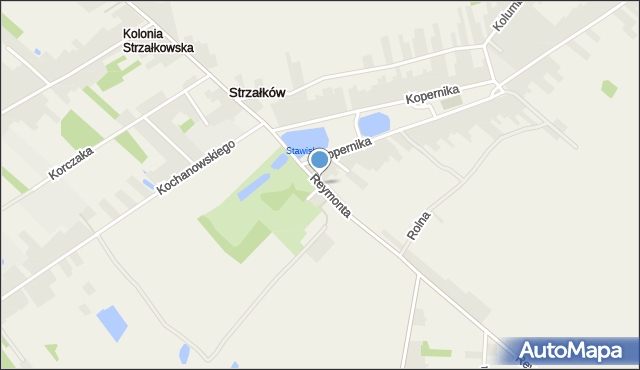 Strzałków gmina Radomsko, Reymonta Władysława, mapa Strzałków gmina Radomsko
