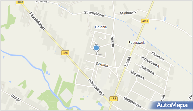 Szczerców, Reymonta Władysława, mapa Szczerców