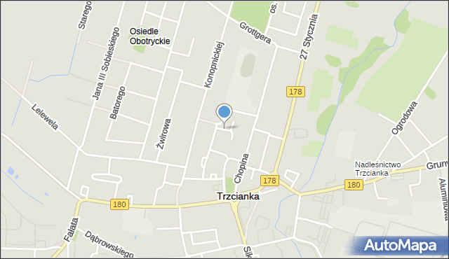 Trzcianka powiat czarnkowsko-trzcianecki, Reja Mikołaja, mapa Trzcianka powiat czarnkowsko-trzcianecki