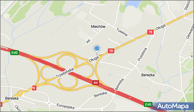 Trzebinia powiat chrzanowski, Reja Mikołaja, mapa Trzebinia powiat chrzanowski