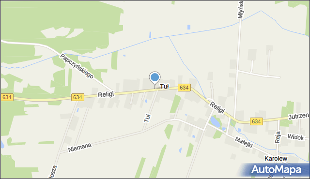 Tuł, Religi, mapa Tuł