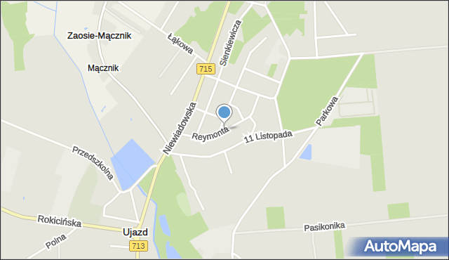 Ujazd powiat tomaszowski, Reymonta Władysława, mapa Ujazd powiat tomaszowski