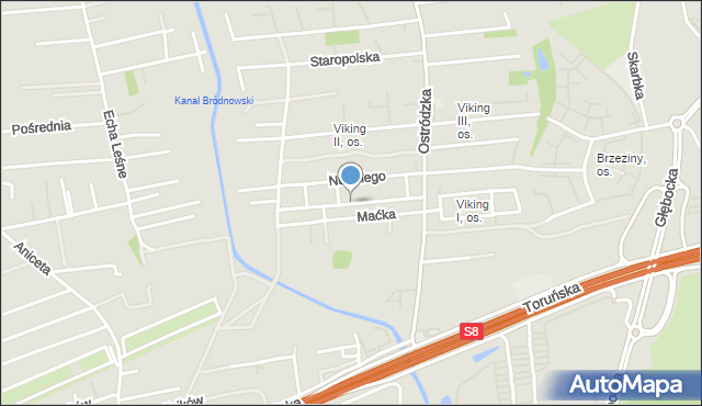 Warszawa, Reniferowa, mapa Warszawy