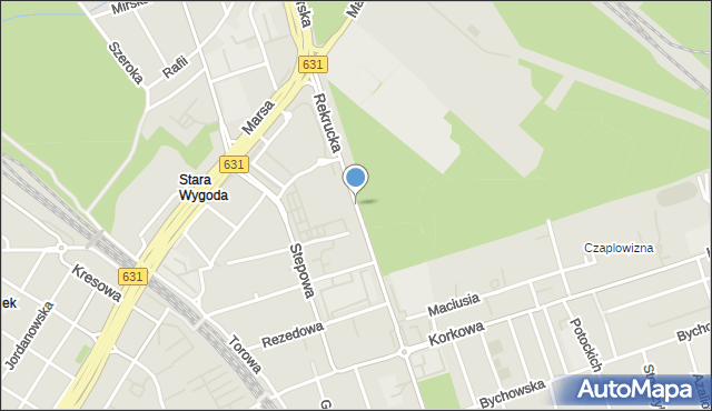 Warszawa, Rekrucka, mapa Warszawy
