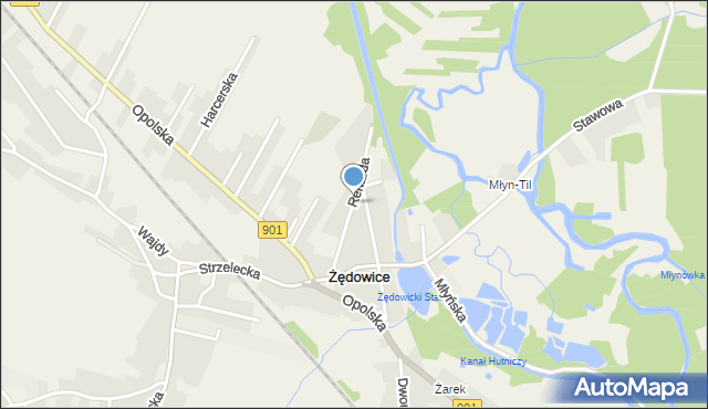 Żędowice, Renarda, mapa Żędowice