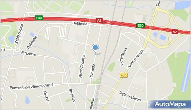 Luboń powiat poznański, Rivoliego, mapa Luboń powiat poznański