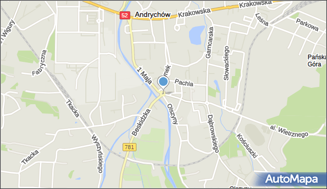 Andrychów, Rondo Solidarności, mapa Andrychów