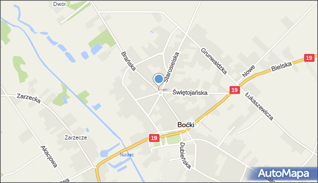 Boćki, Rondo Sapiehy Jana, mapa Boćki